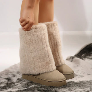 Raila Fur-Look Mid-Calf Boots