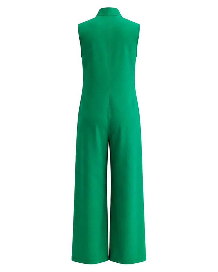 Sleeveless Stand Collar Wide Leg Jumpsuit
