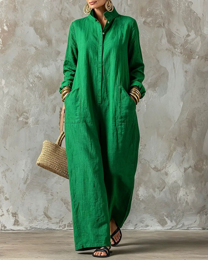 Loose Fit Long Sleeve Jumpsuit