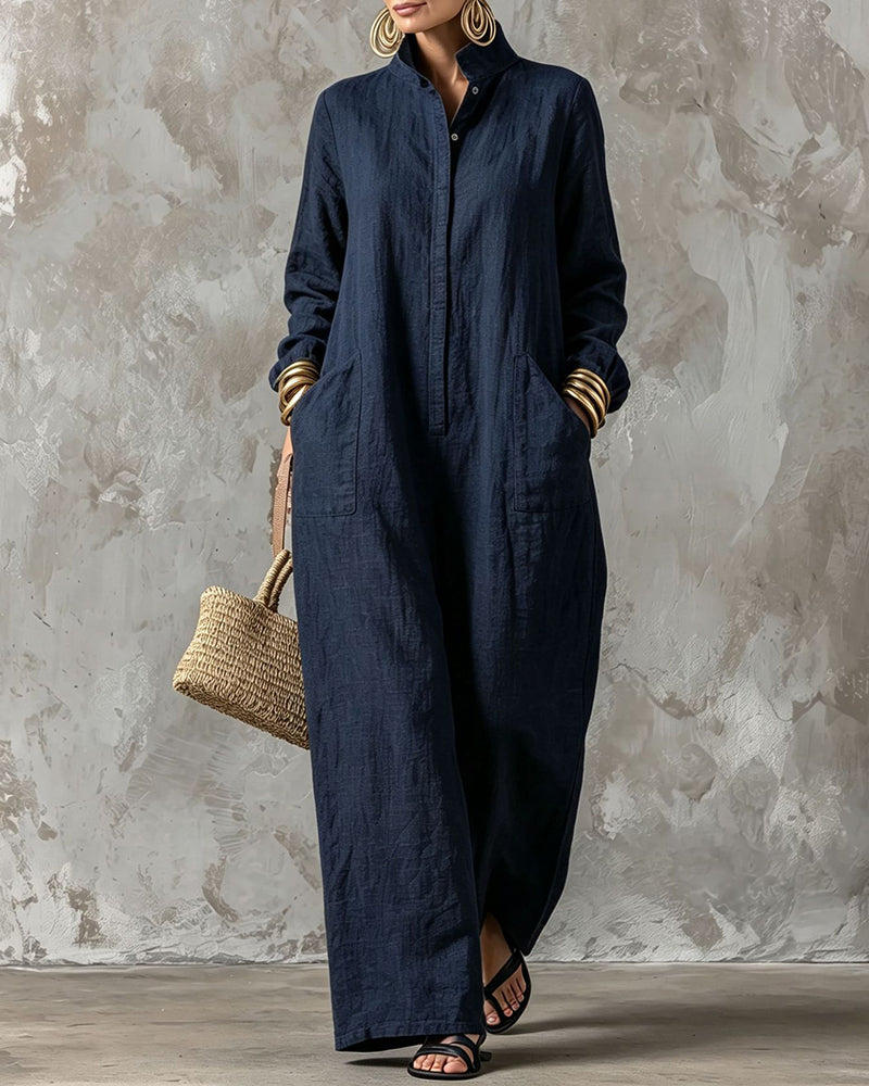 Loose Fit Long Sleeve Jumpsuit