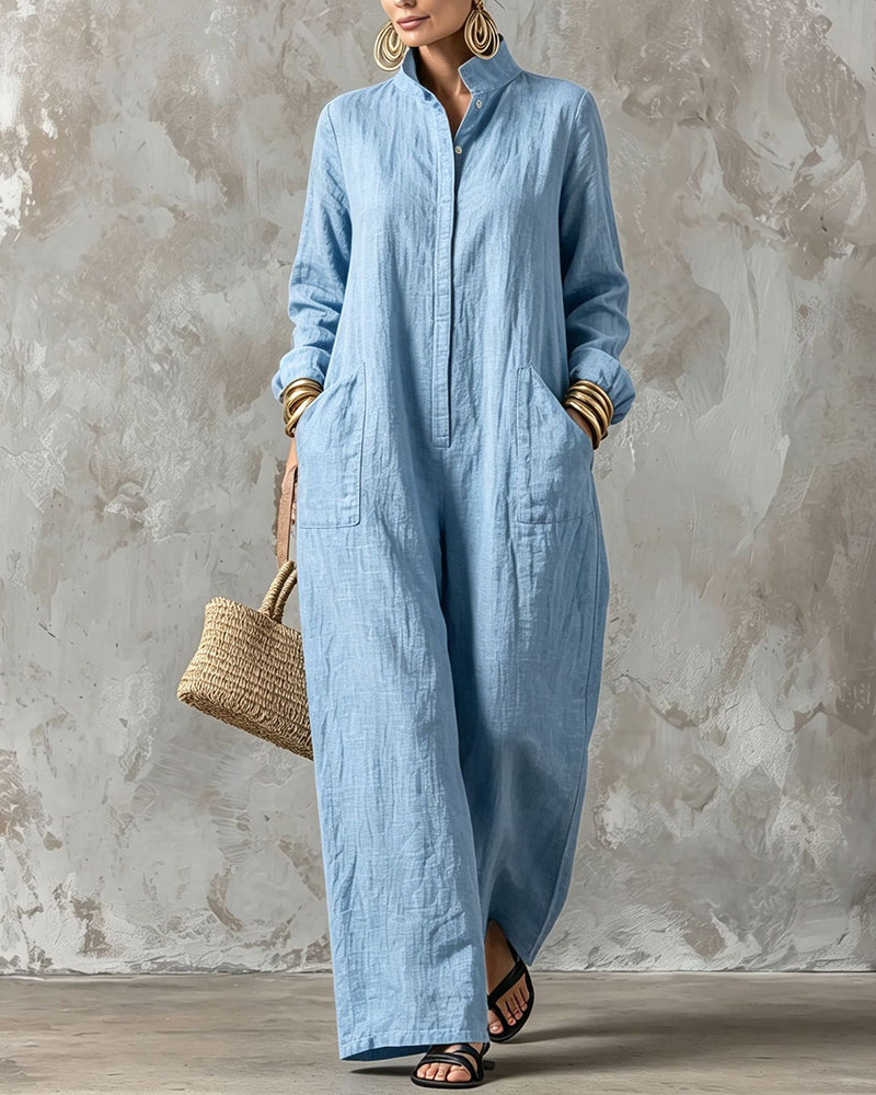 Loose Fit Long Sleeve Jumpsuit