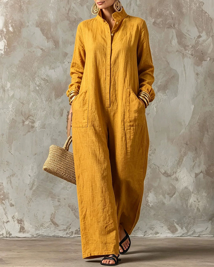 Loose Fit Long Sleeve Jumpsuit