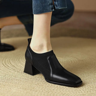 Else Square Toe Block Heel Boots