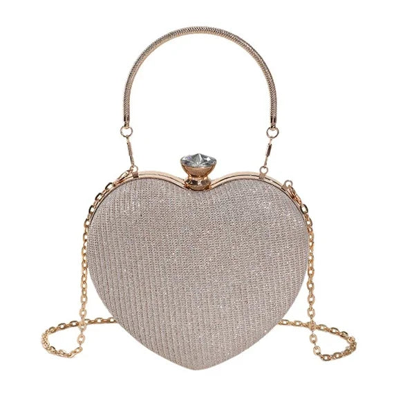Iris Heart-Shaped Metallic Purse