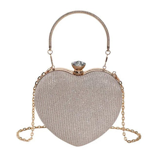Iris Heart-Shaped Metallic Purse