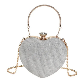 Iris Heart-Shaped Metallic Purse