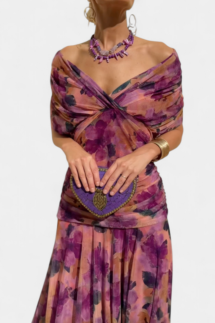 Magda Floral V-Neck Maxi Dress