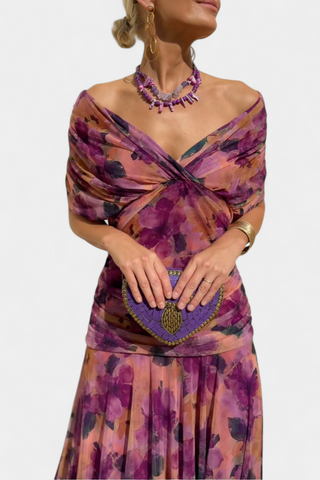 Magda Floral V-Neck Maxi Dress
