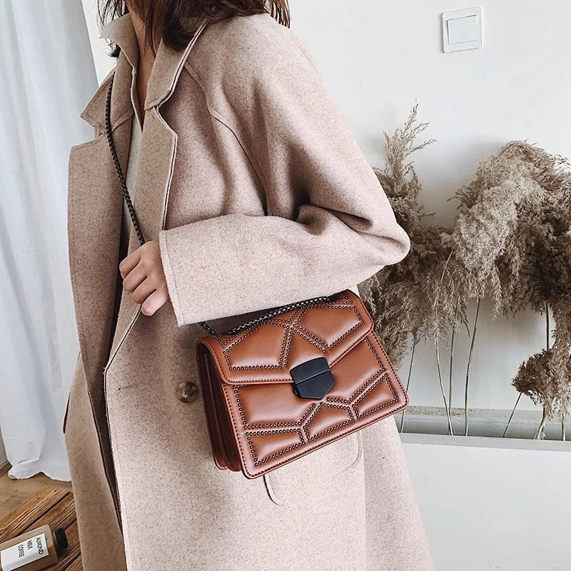 Noor Studded Chain Crossbody Bag
