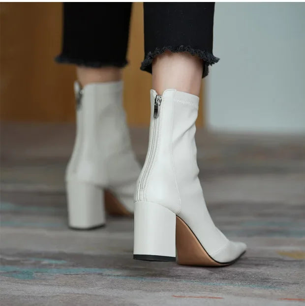 Refina Square Toe Ankle Boots