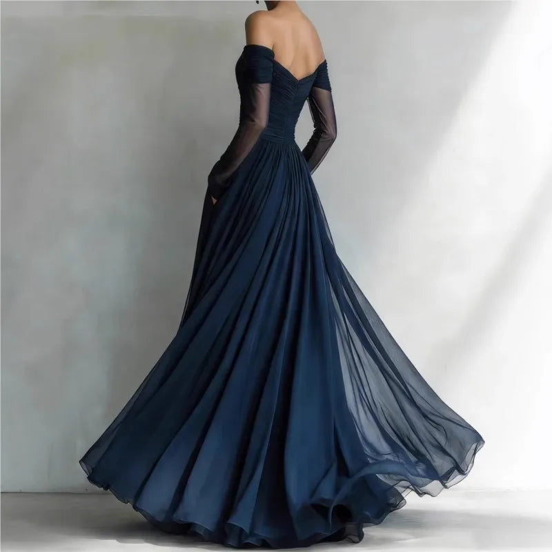 Robe longue Eleonora à épaules dénudées