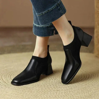 Else Square Toe Block Heel Boots
