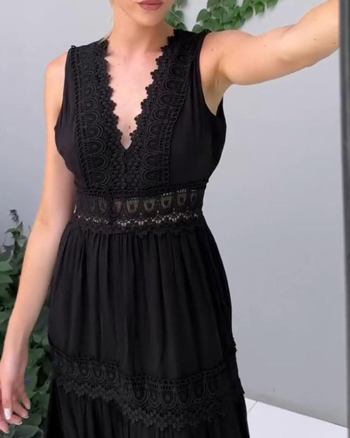 Charlize Handcrafted V-Neck Summer Dress