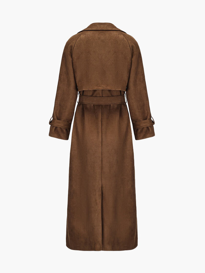 Nadine Long Suede-Look Trench Coat