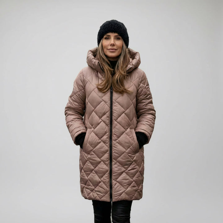 Claire Quilted Hooded Long Coat