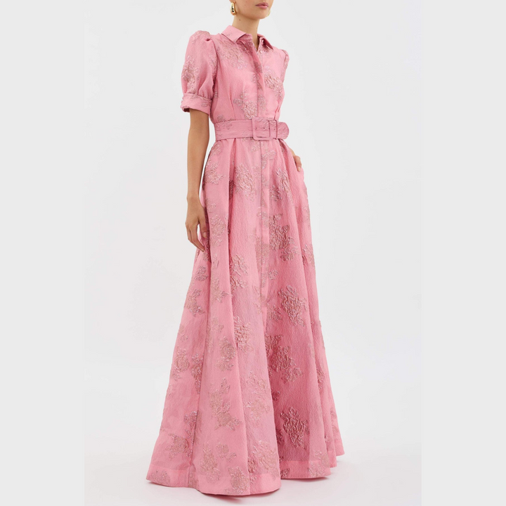Beatrice Pink Puff Sleeve Dress