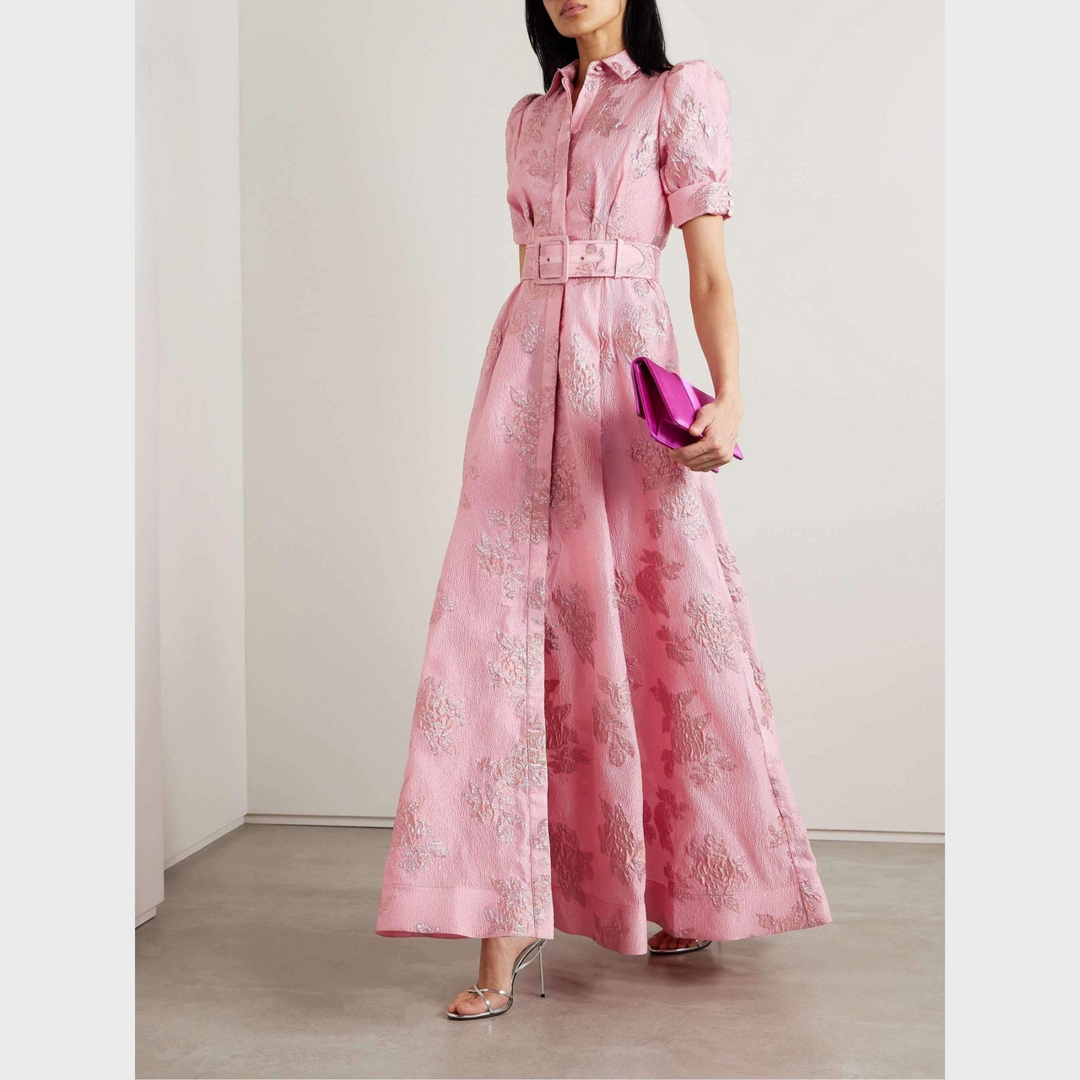 Beatrice Pink Puff Sleeve Dress