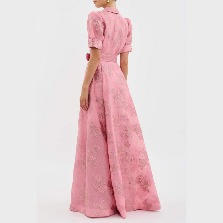Beatrice Pink Puff Sleeve Dress