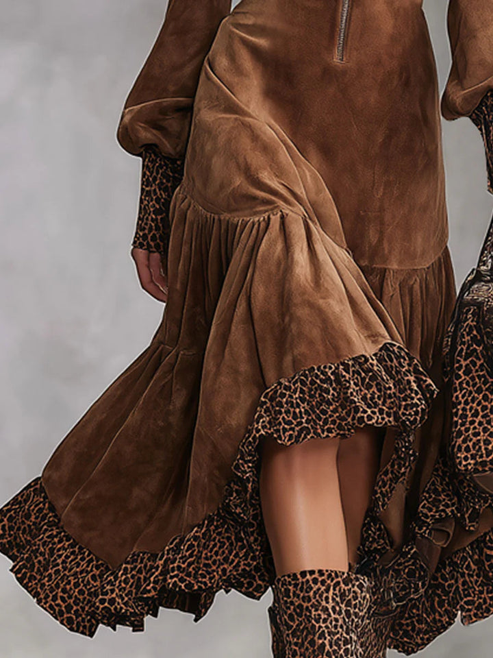 Coraline Leopard Print Midi Dress