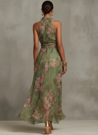 Alejandra Green Floral Maxi Dress