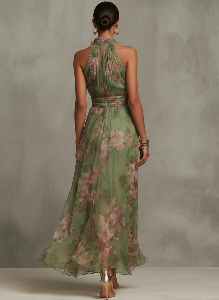 Alejandra Green Floral Maxi Dress