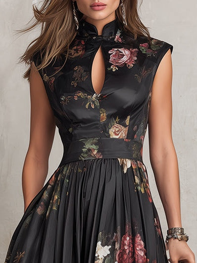 Dunora Pleated Floral Midi Dress