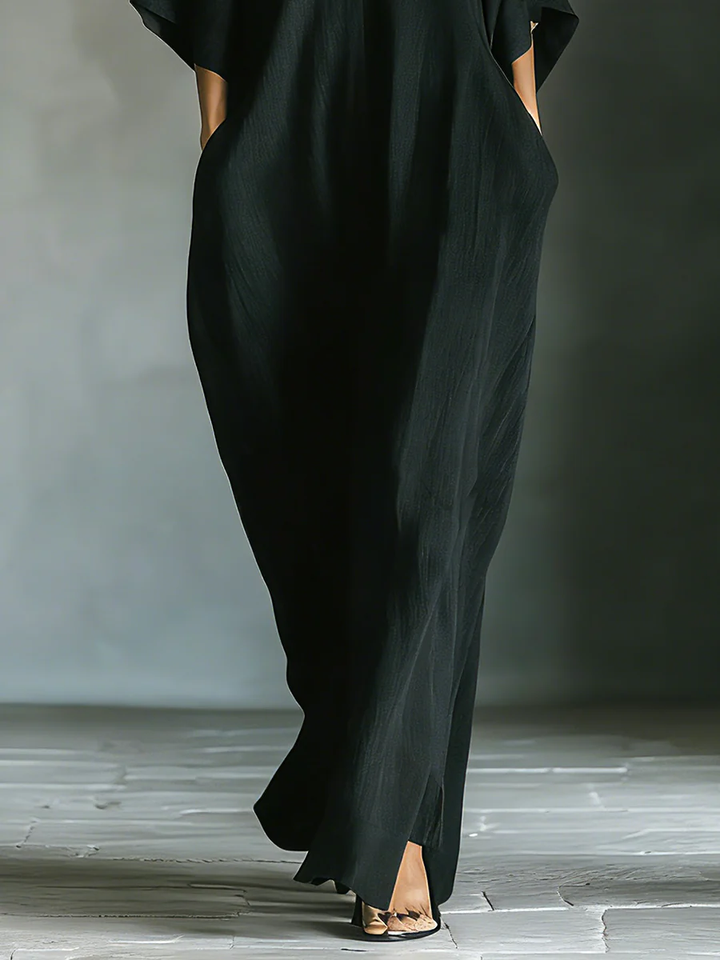 Caro Minimalist Kimono-Sleeve Maxi Dress