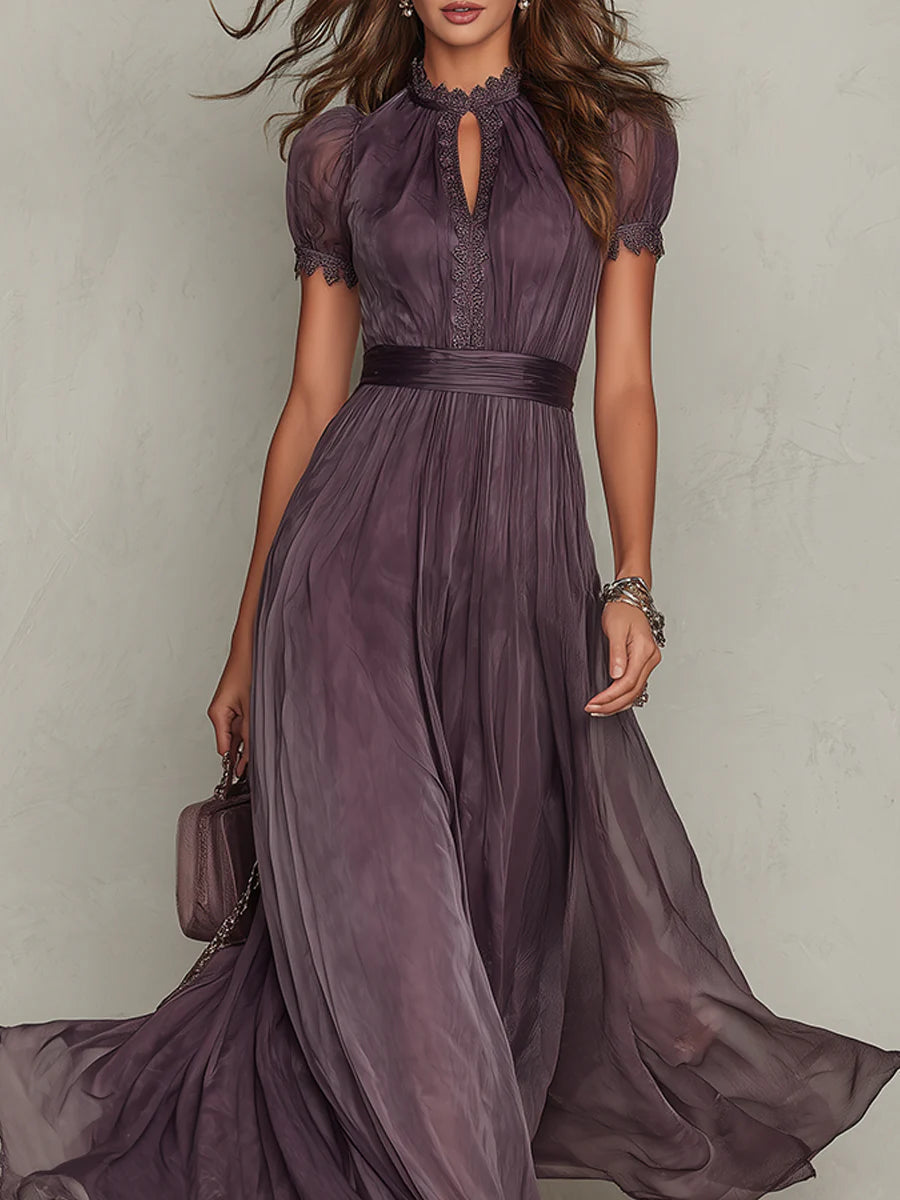 Viola Keyhole Neckline Maxi Dress