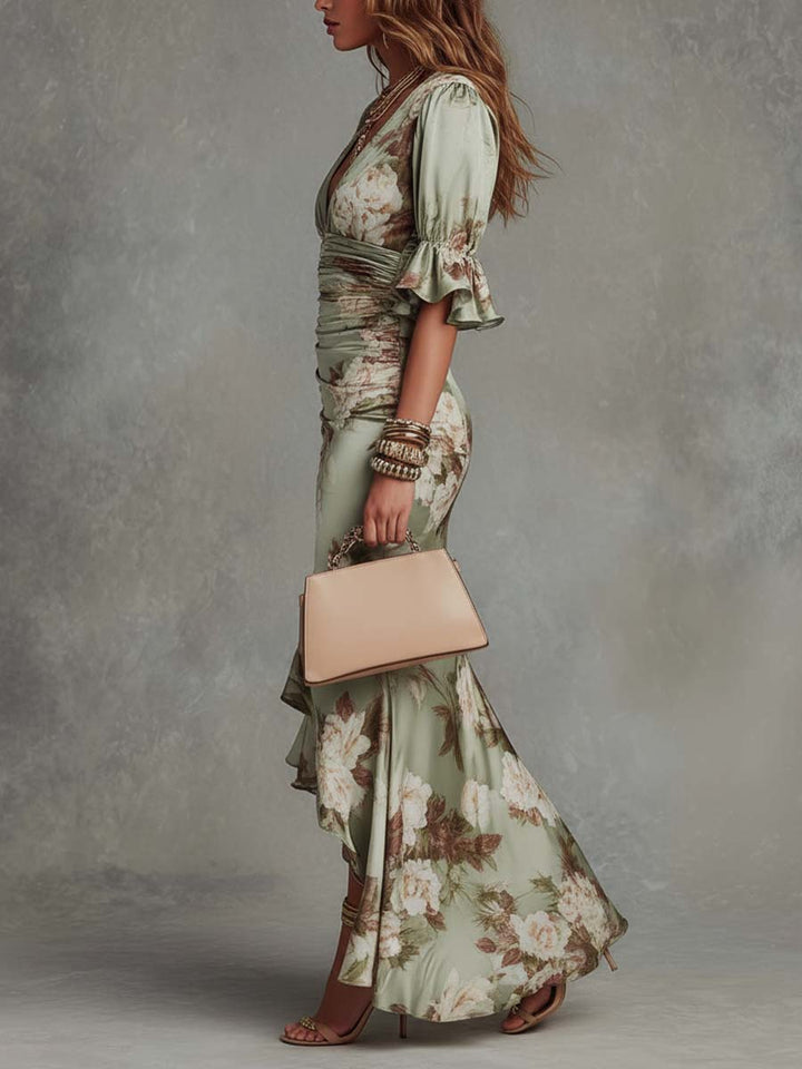 Anastasia Floral V-Neck Dress