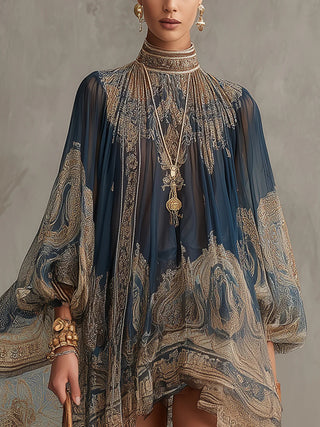 Marianna Baroque Print Mini Dress