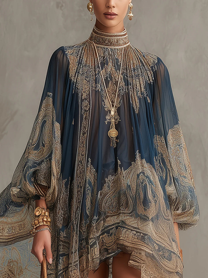 Marianna Baroque Print Mini Dress