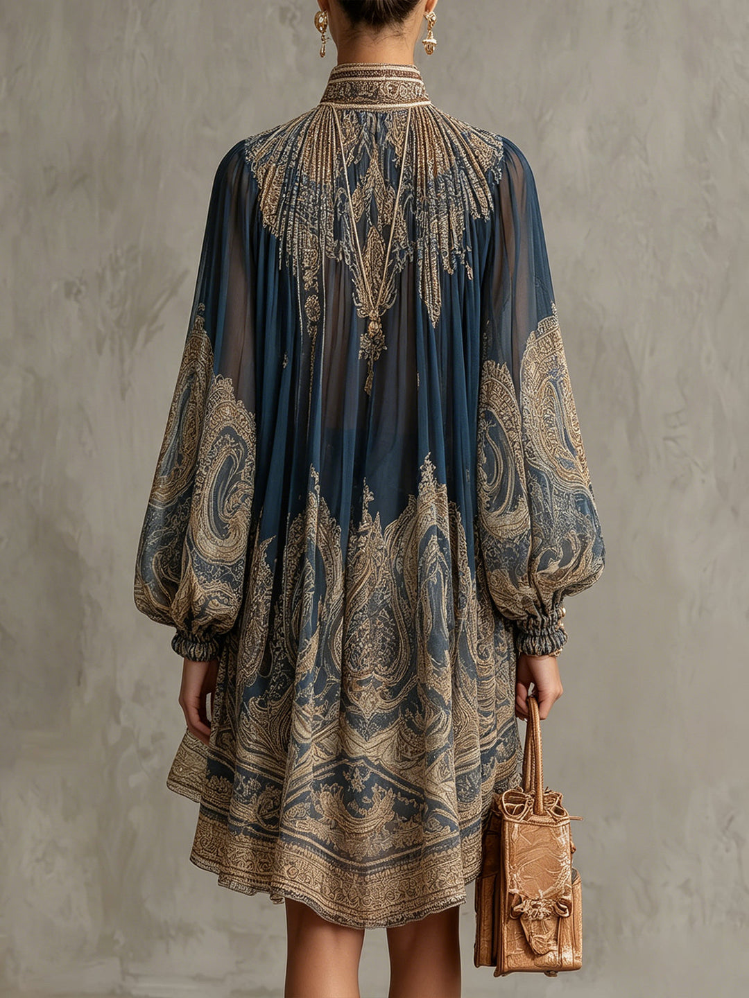 Marianna Baroque Print Mini Dress