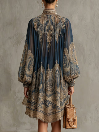 Marianna Baroque Print Mini Dress