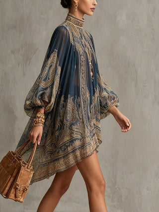 Marianna Baroque Print Mini Dress