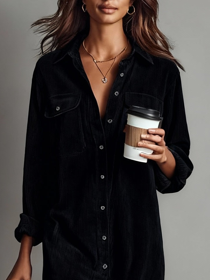 Jessy Loose Midi Dress with Chest Pockets