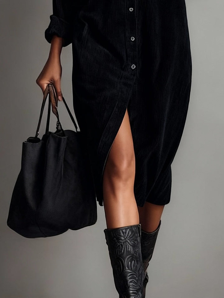 Jessy Loose Midi Dress with Chest Pockets