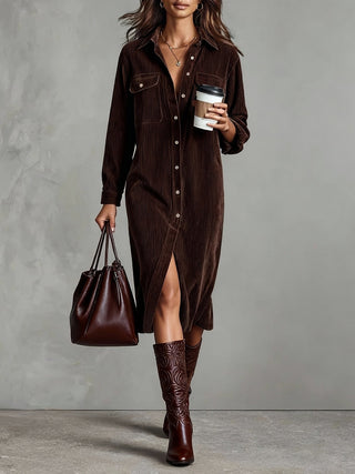 Jessy Loose Midi Dress with Chest Pockets