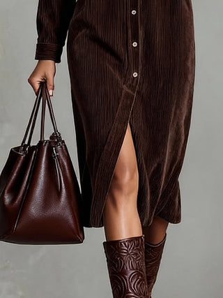 Jessy Loose Midi Dress with Chest Pockets