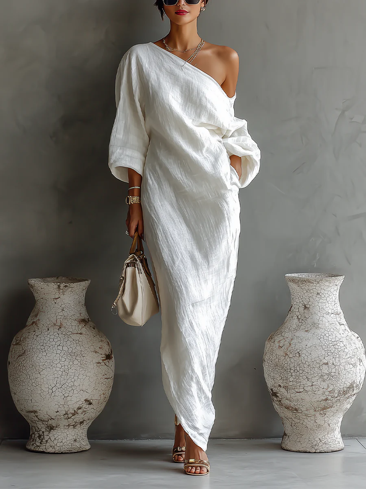 Nerina Elegant One-Shoulder Maxi Dress