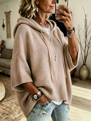 Plus Size Oversized Hooded Poncho Top