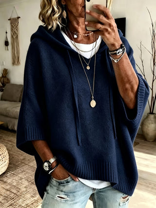 Plus Size Oversized Hooded Poncho Top