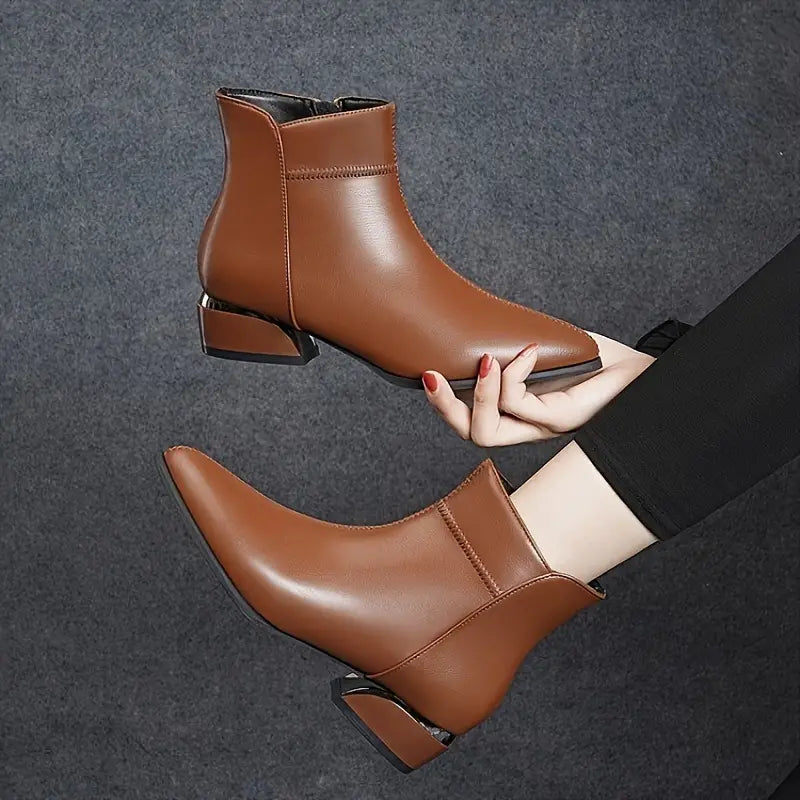 Zoe Metallic Detail Ankle Boots