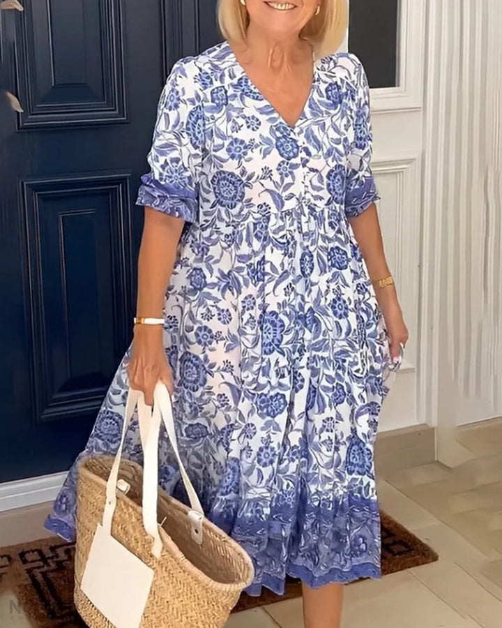 Aria Floral V-Neck Maxi Dress
