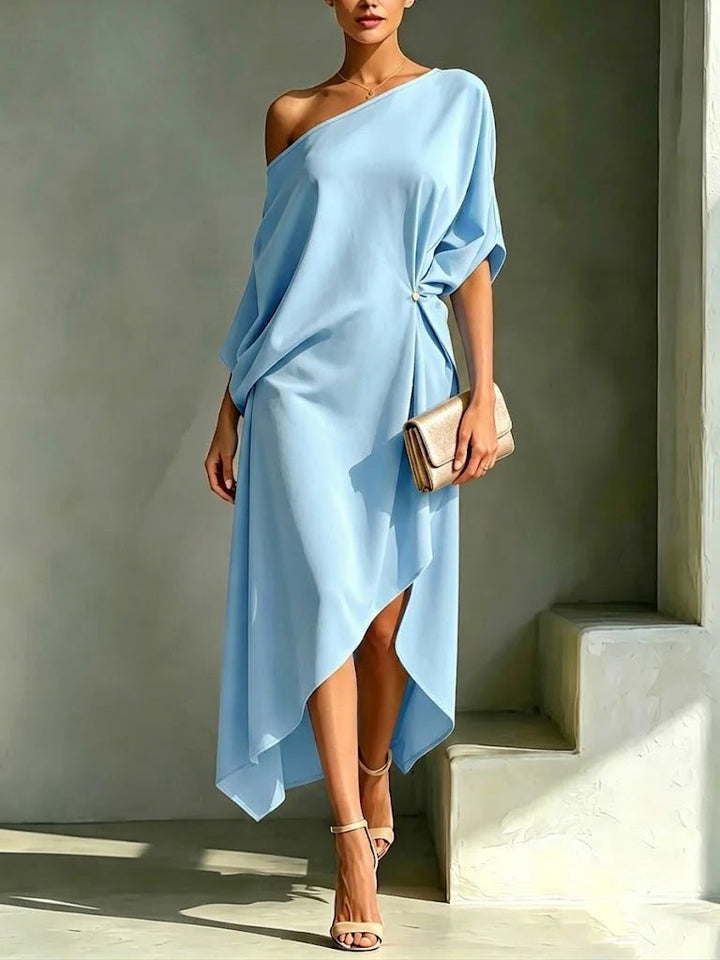 Camila Asymmetric One-Shoulder Midi Dress