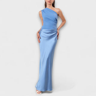 Amarilis One-Shoulder Pleated Maxi Dress
