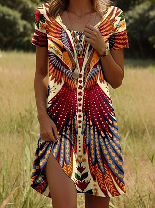 Lorena Fashion Print Mini Dress