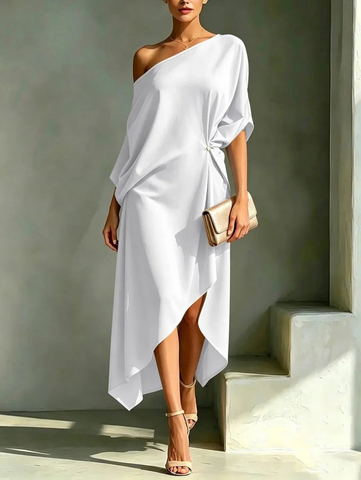 Camila Asymmetric One-Shoulder Midi Dress