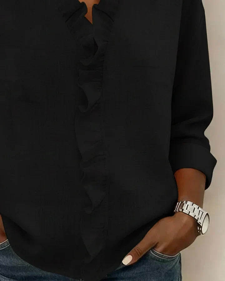 Indie Ruffled V-Neck Blouse