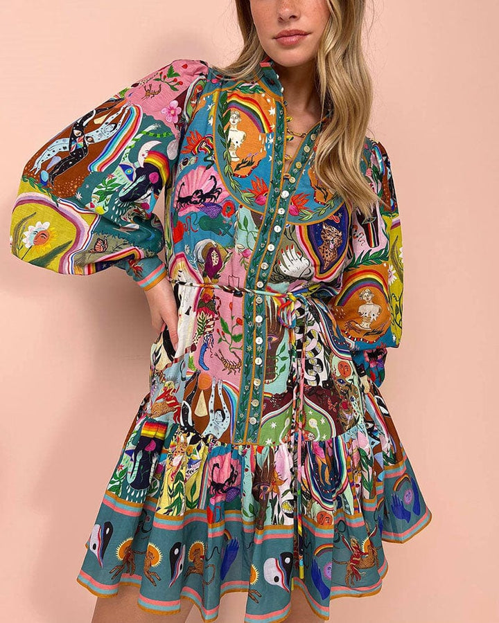 Tamara Printed Tie Dress