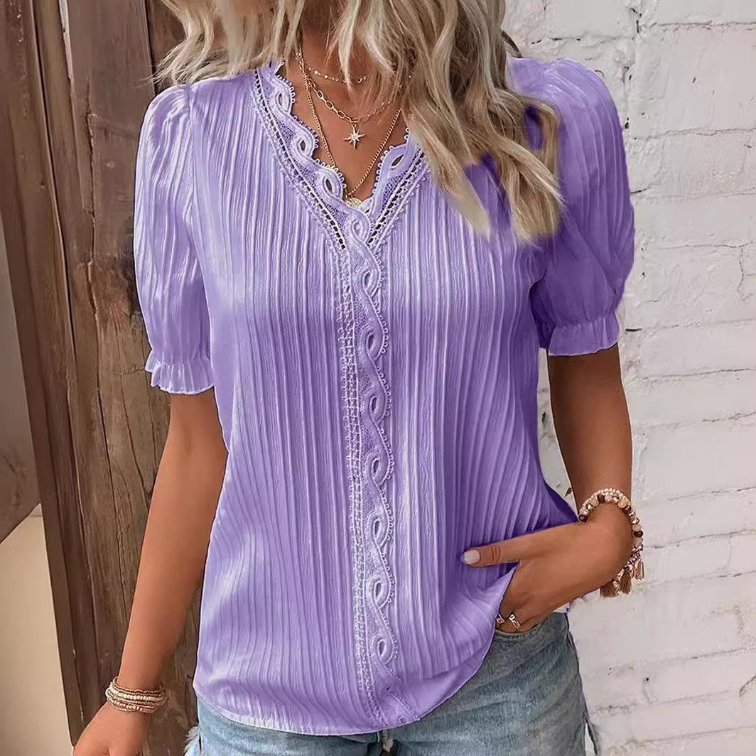 Cervia Cutout Short-Sleeve Blouse - Sienna & Stella, view 2